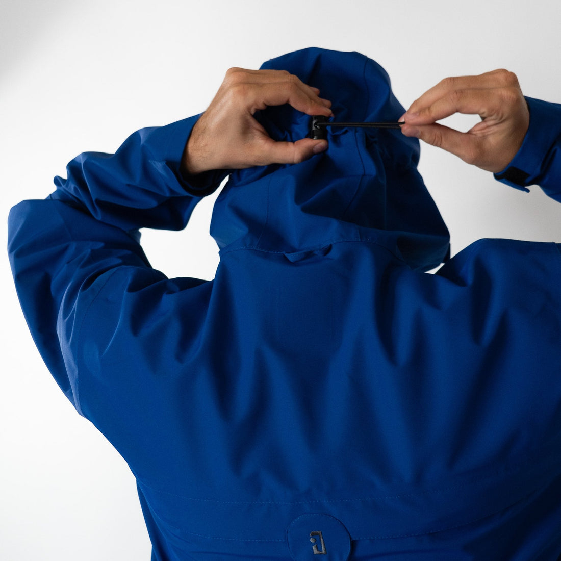 Cobalt Blue Jabshell Jacket, back, hood adjuster