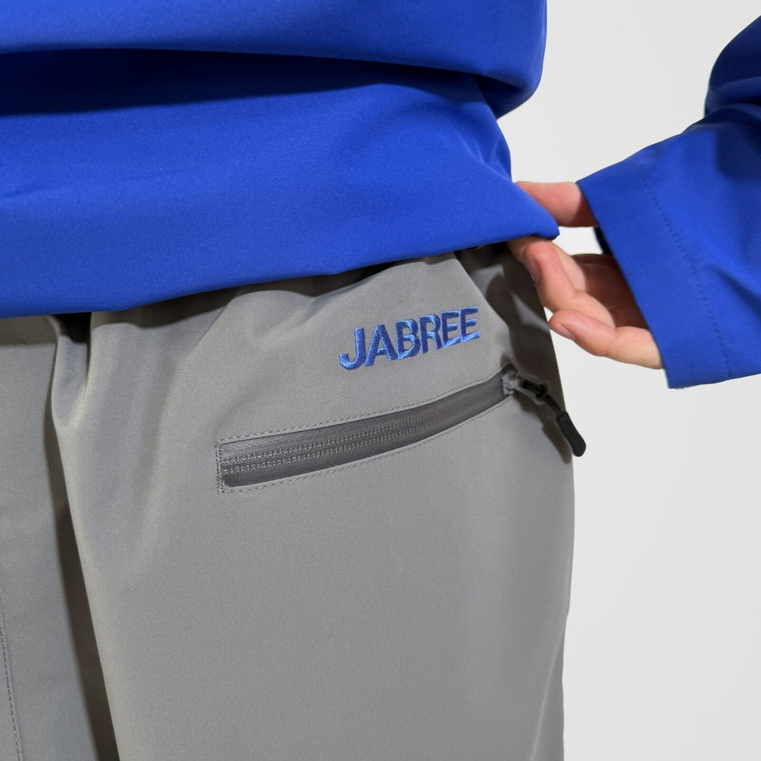 Storm Gray Jabshell Pant, embroidery detail