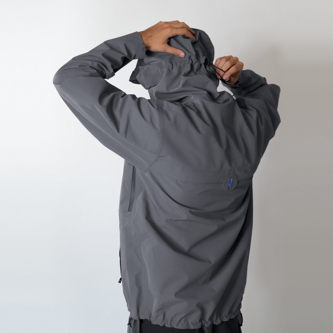 Storm Gray Jabshell Jacket, back, hood adjuster